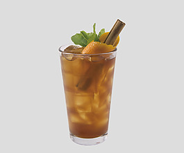 橙汁水果冰茶免摳psd透明素材