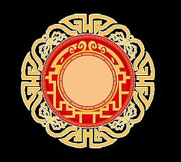 中國風古代花紋框架png透明素材