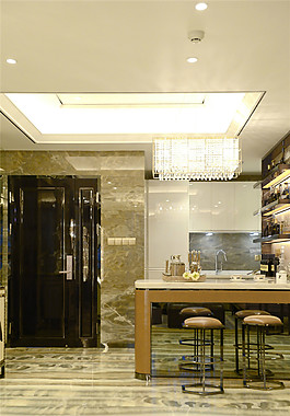 現(xiàn)代輕奢金色背景墻室內(nèi)裝修效果圖