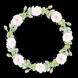 粉花圈卡通透明素材