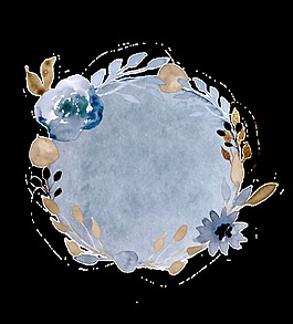 湛藍花池卡通透明素材