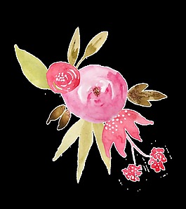 炫紫花环卡通透明素材