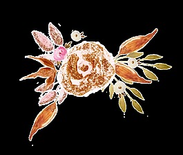 亂卷花蕾卡通透明素材