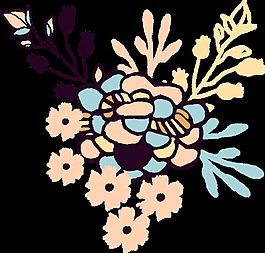 迷樣花蕾卡通透明素材