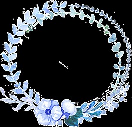 綠藍(lán)花圈卡通透明素材