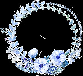 冰藍(lán)花圈卡通透明素材
