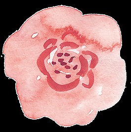 粉色花叢卡通透明素材