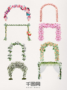 婚禮花拱門元素素材