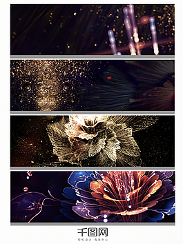 金色蓮花大氣金顆粒背景