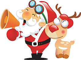 可愛卡通圣誕老人元素