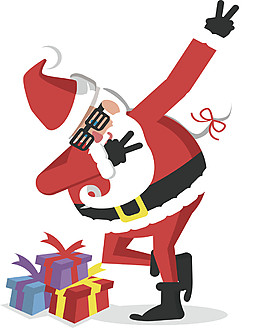 卡通圣誕節圣誕老人元素