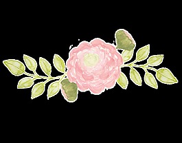 粉色花卉卡通透明素材