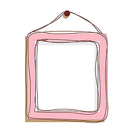 卡通粉色邊框png元素素材