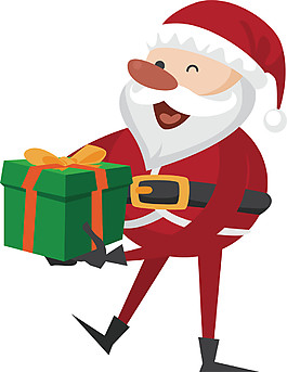 派禮物的卡通圣誕老人元素