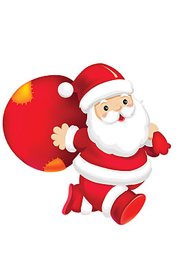背著禮物的圣誕老人元素