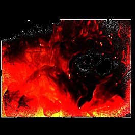 手绘火山爆发png透明素材