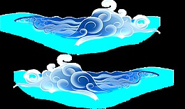 手繪卡通海浪png透明素材