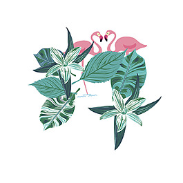 創(chuàng)意綠葉天鵝png元素素材