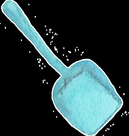 藍色鏟子卡通透明素材