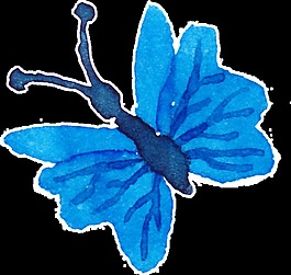 冰藍(lán)蝴蝶卡通透明素材