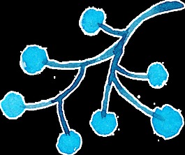 深藍枝條卡通透明素材