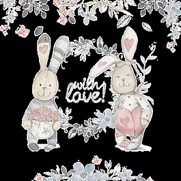 可愛兔子卡通透明素材