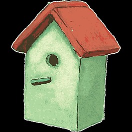 红色房屋卡通透明素材
