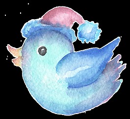 可愛(ài)小鳥(niǎo)卡通透明素材