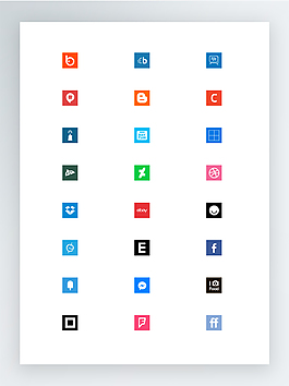 多樣程序方形多色媒體網(wǎng)站圖標(biāo)合集