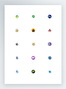 圓形扁平化風格圖標集