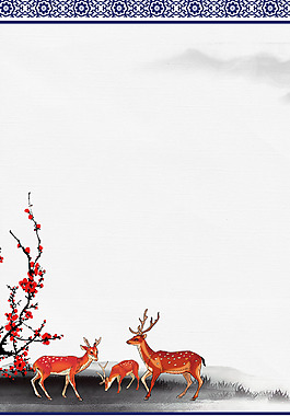 中國(guó)風(fēng)青花瓷文理背景設(shè)計(jì)