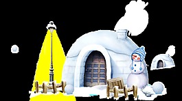 2017精美圣誕節(jié)雪屋元素設(shè)計(jì)
