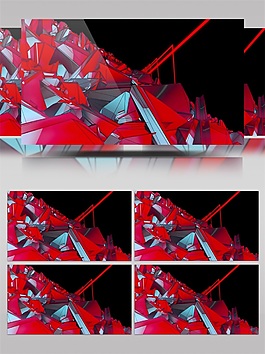 红色线条动画视频素材