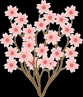 美麗櫻花卡通透明裝飾素材