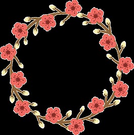 紅色精致花環(huán)卡通透明裝飾素材