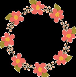秋日花環(huán)卡通透明裝飾素材