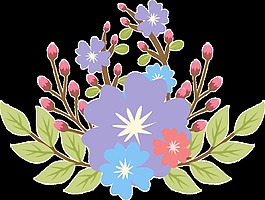 卡通花叢卡通透明裝飾素材