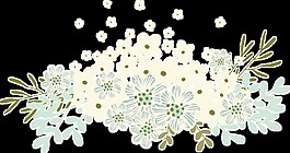 飄揚(yáng)花叢卡通透明裝飾素材