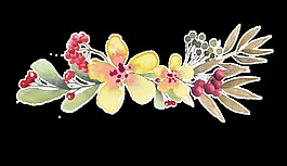 黃色桃花卡通透明裝飾素材