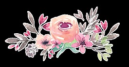玫紅花蕊卡通透明裝飾素材