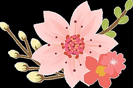紅葉花蕊卡通透明裝飾素材
