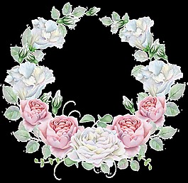 手繪婚禮邀請(qǐng)卡花朵png透明素材