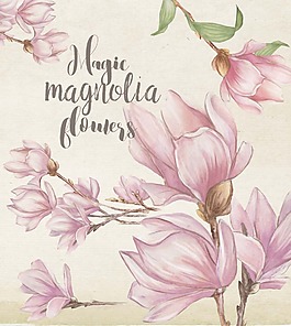 手繪古典風(fēng)花朵背景psd源文件
