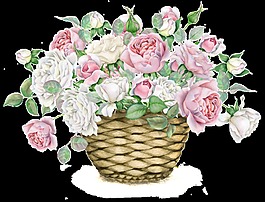 手繪藍(lán)中花png透明素材