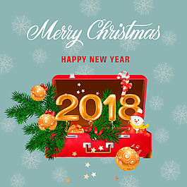 簡(jiǎn)約2018圣誕節(jié)海報(bào)設(shè)計(jì)
