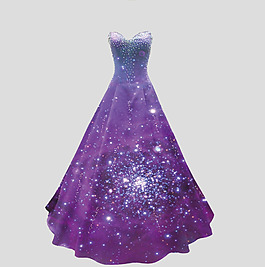 紫色魔法連衣裙免摳psd透明素材