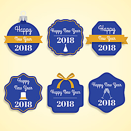 精美2018新年標簽設計