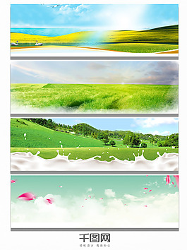 生機勃勃綠色草地背景banner