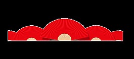 红色简洁扇子素材