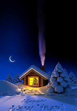 藍(lán)色漂亮簡(jiǎn)約圣誕背景